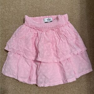 Hollister Pink Skirt with Tiered Smocked Design